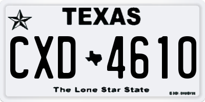 TX license plate CXD4610