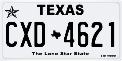 TX license plate CXD4621