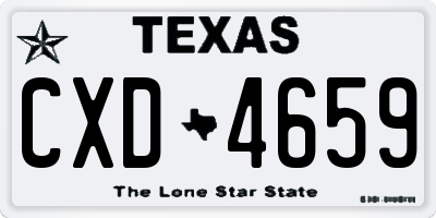 TX license plate CXD4659