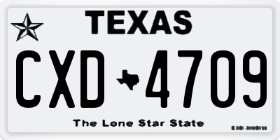 TX license plate CXD4709
