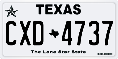 TX license plate CXD4737