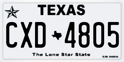 TX license plate CXD4805