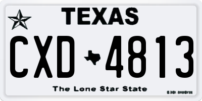 TX license plate CXD4813
