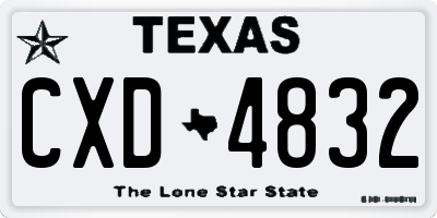 TX license plate CXD4832