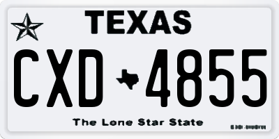 TX license plate CXD4855