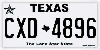 TX license plate CXD4896