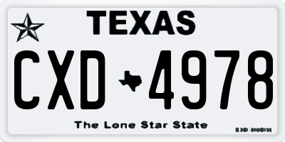 TX license plate CXD4978