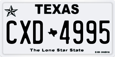 TX license plate CXD4995