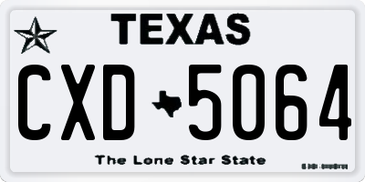 TX license plate CXD5064