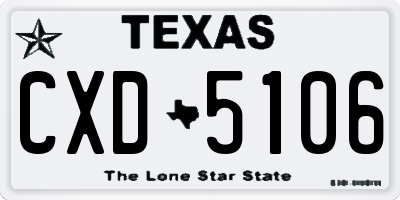 TX license plate CXD5106