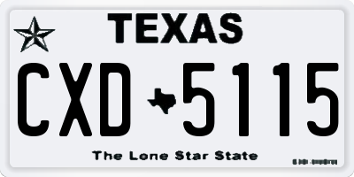 TX license plate CXD5115