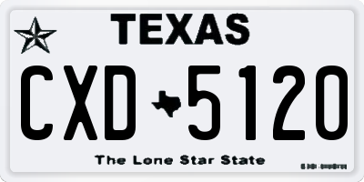 TX license plate CXD5120