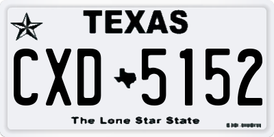 TX license plate CXD5152