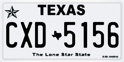 TX license plate CXD5156