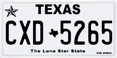 TX license plate CXD5265