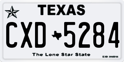 TX license plate CXD5284