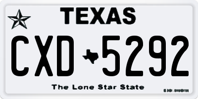 TX license plate CXD5292