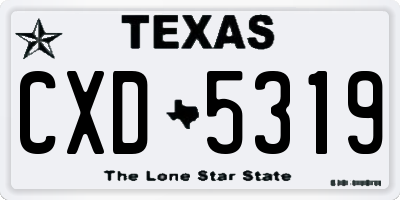 TX license plate CXD5319