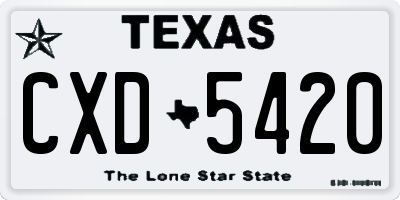 TX license plate CXD5420