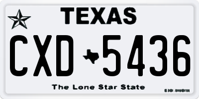 TX license plate CXD5436