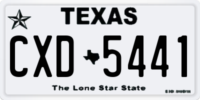 TX license plate CXD5441