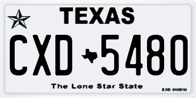 TX license plate CXD5480