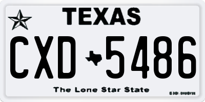 TX license plate CXD5486