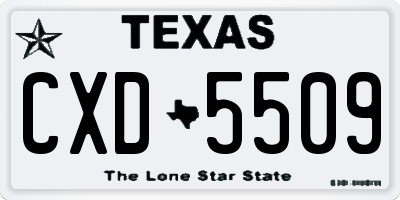 TX license plate CXD5509