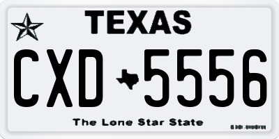 TX license plate CXD5556