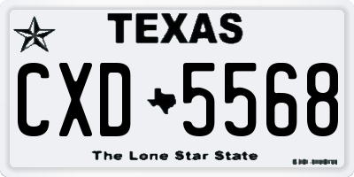 TX license plate CXD5568