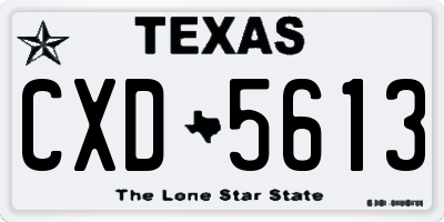 TX license plate CXD5613