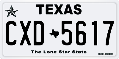 TX license plate CXD5617
