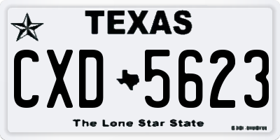 TX license plate CXD5623