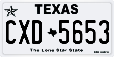 TX license plate CXD5653