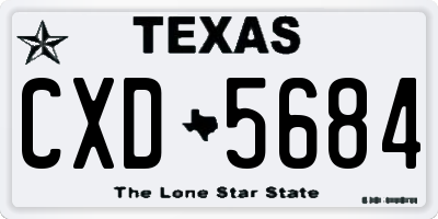 TX license plate CXD5684