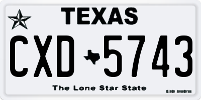 TX license plate CXD5743