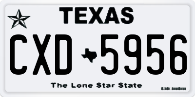 TX license plate CXD5956