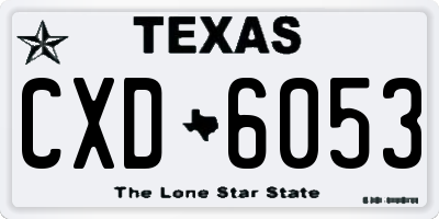 TX license plate CXD6053