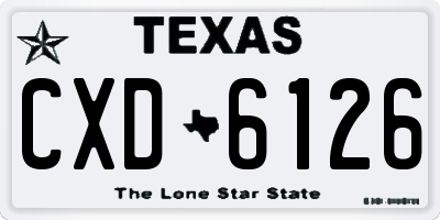 TX license plate CXD6126