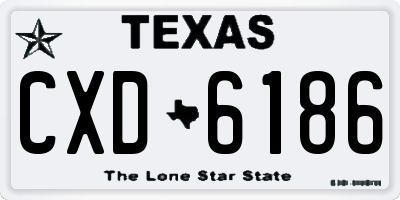 TX license plate CXD6186