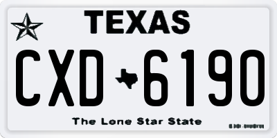 TX license plate CXD6190