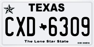 TX license plate CXD6309