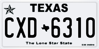 TX license plate CXD6310