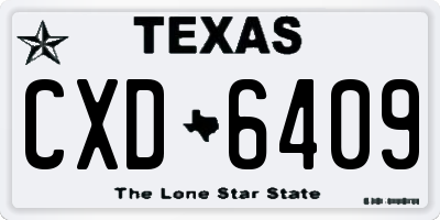 TX license plate CXD6409