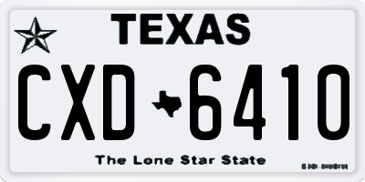 TX license plate CXD6410