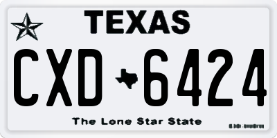 TX license plate CXD6424