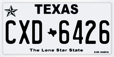 TX license plate CXD6426