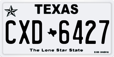 TX license plate CXD6427
