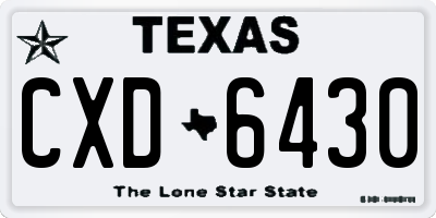 TX license plate CXD6430