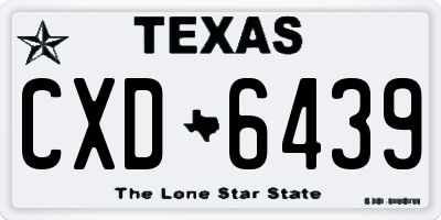 TX license plate CXD6439
